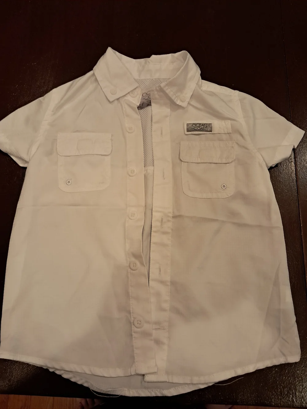 Ocean And Coast Kids White Short-Sleeve Button-Front Shirt